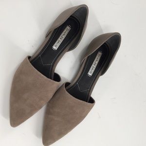 Charles David Suede/Leather d’Orsay Flat slip in 6 1/2M Taupe